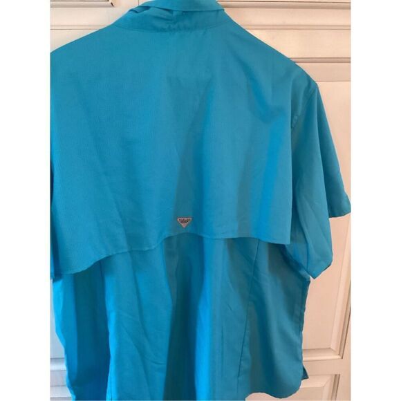 Columbia Womens PFG Tamiami II Short Sleeve Shirt Sz 3X Cape Fishing Vintage Blu - Picture 6 of 10